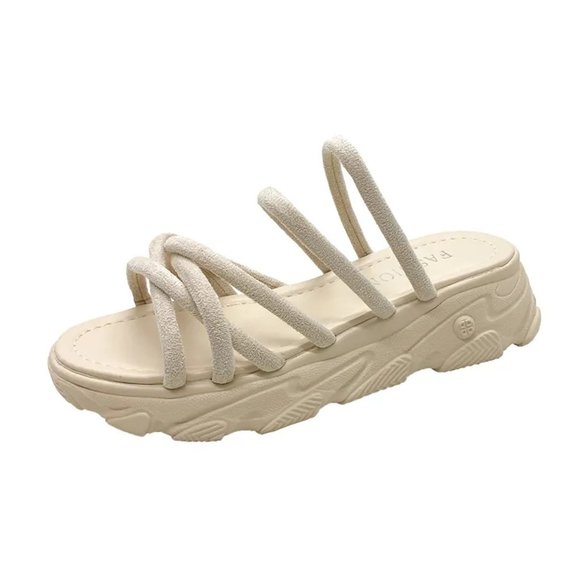 Beige apricot sandals flip flops - Picture 4 of 11